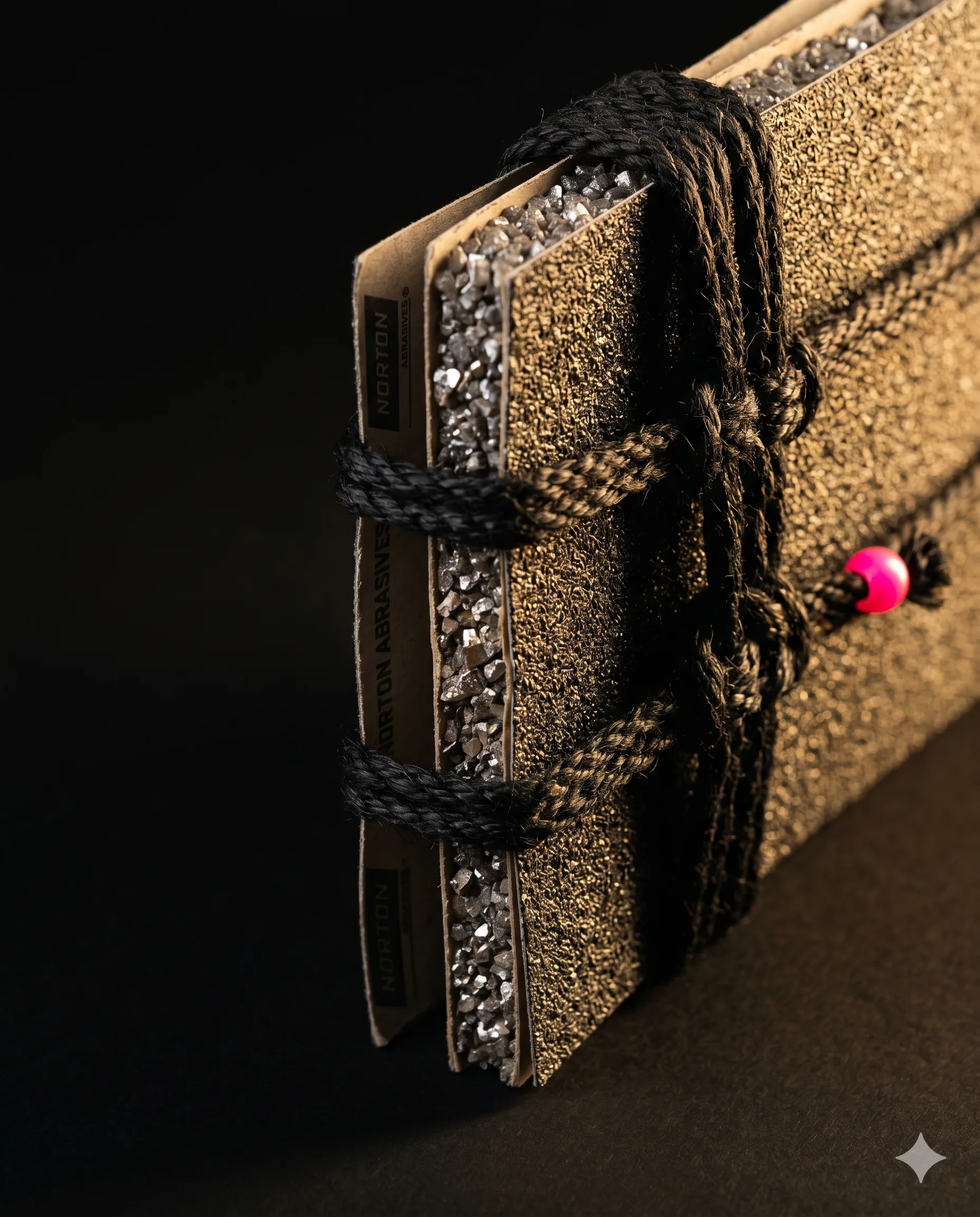 A stack. A knot. One pink bead — for finishing.