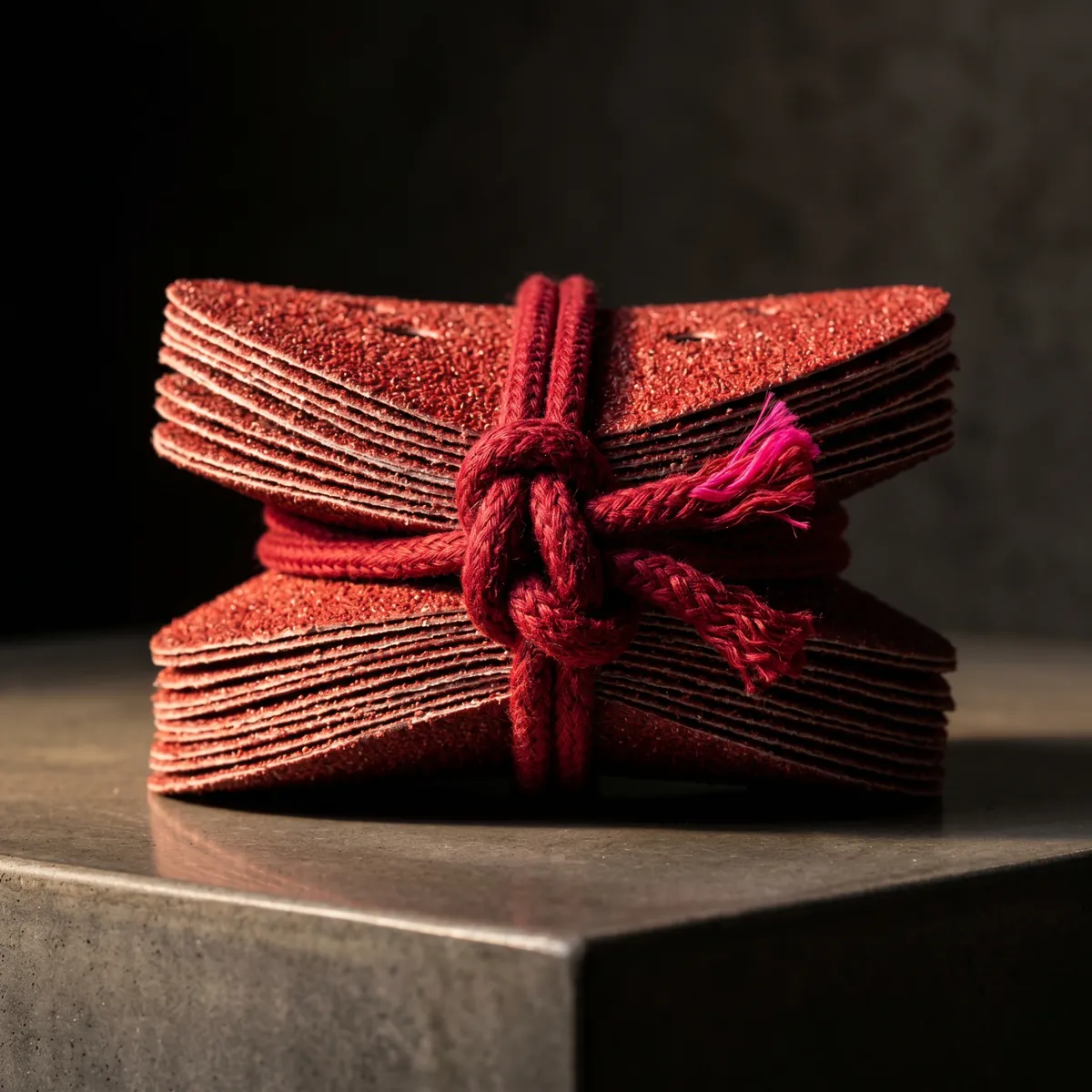 Red on red. Tied with intention.