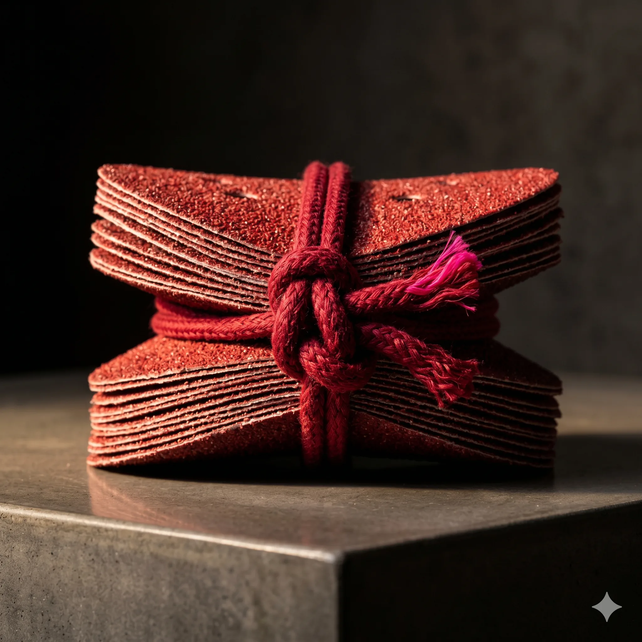 Red on red. Tied with intention.