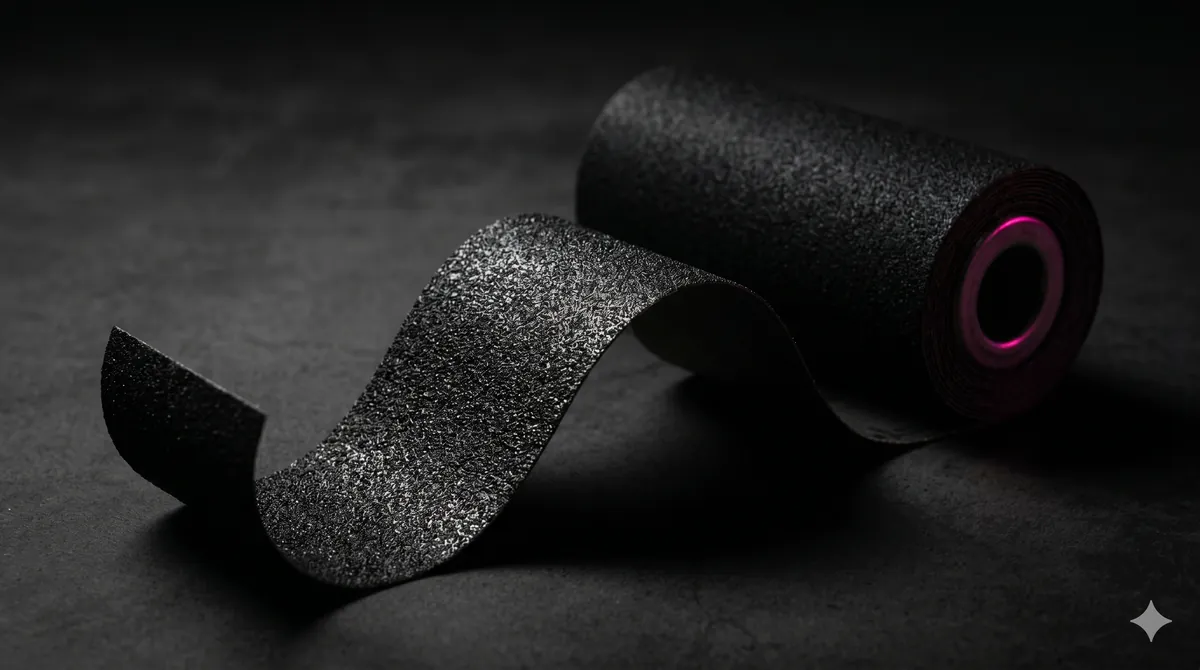 HZXBGF 80 Grit Black Silicon Carbide Sandpaper Roll, 80 grit, silicon carbide, rolls — macro texture
